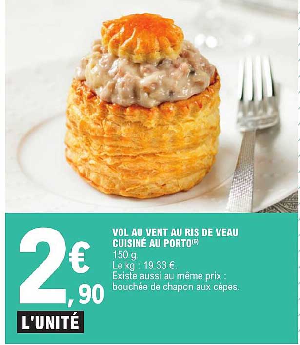 vol au vent au ris de veau cuisiné au porto