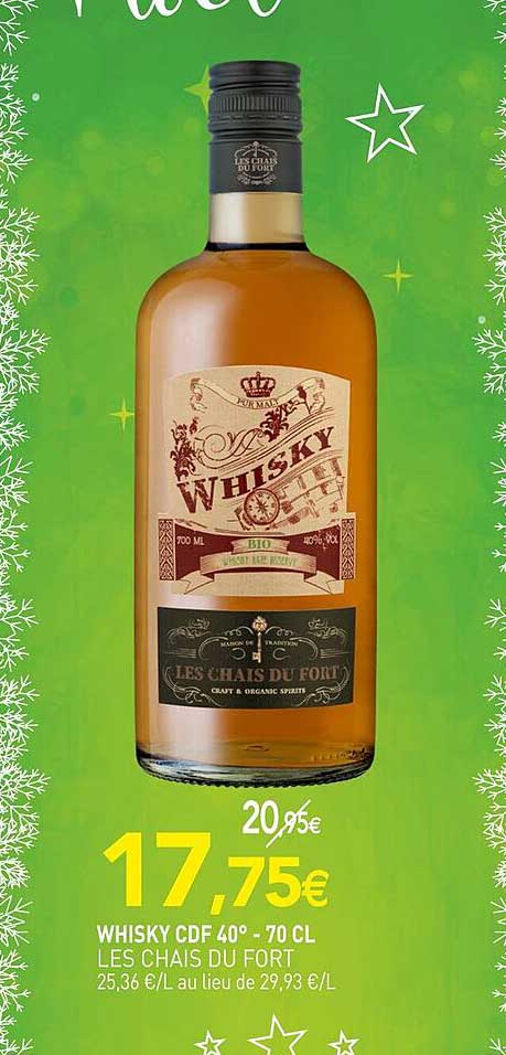 whisky cdf 40° les chais du fort - 70 cl