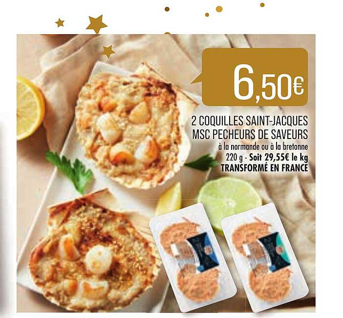 2 coquilles saint-jacques msc pêcheurs des saveurs