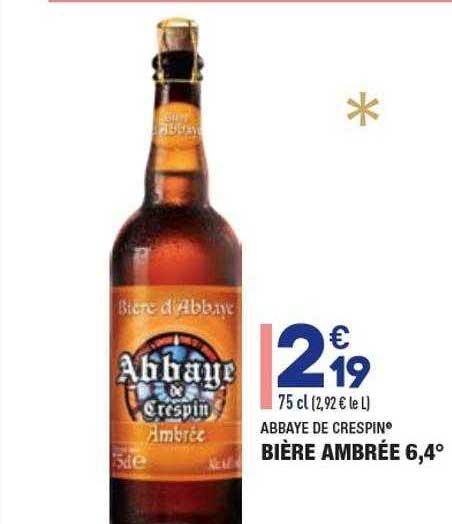 abbaye de crespin bière ambrée 6,4°