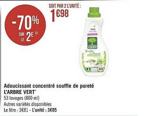 adoucissant concentré souffle de pureté l'arbre vert