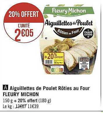 aiguillettes de poulet rôties au four fleury michon