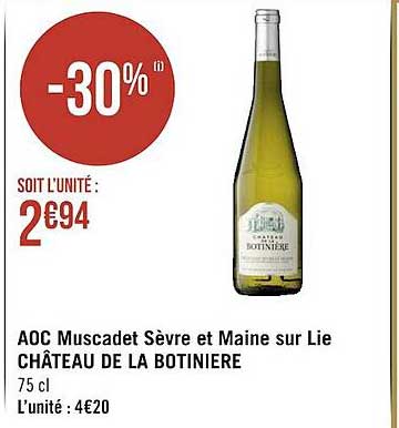 aoc muscadet sèvre et maine sur lie château de la botinière