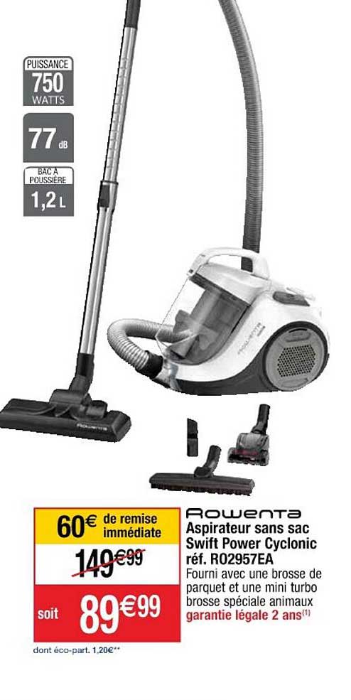 aspirateur sans sac swift power cyclonic rowenta