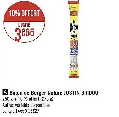 Bâton De Berger Nature Justin Bridou