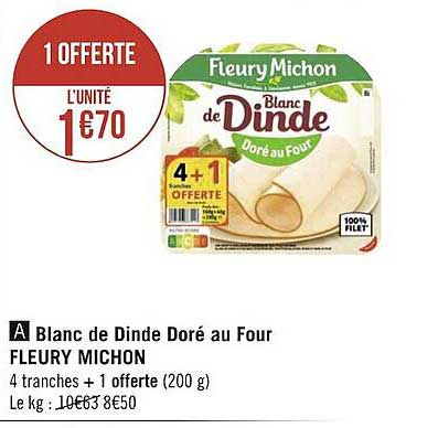 blanc de dinde doré au four fleury michon