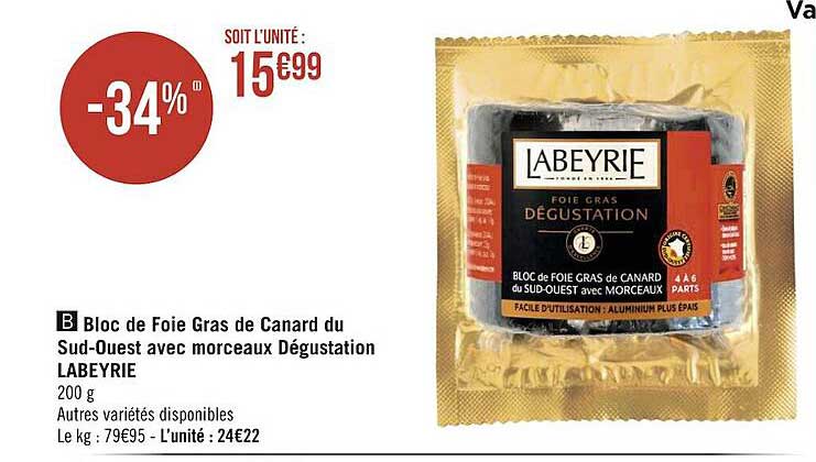 Bloc De Foie Gras De Canard Du Sud-ouest Avec Morceaux Dégustation Labeyrie