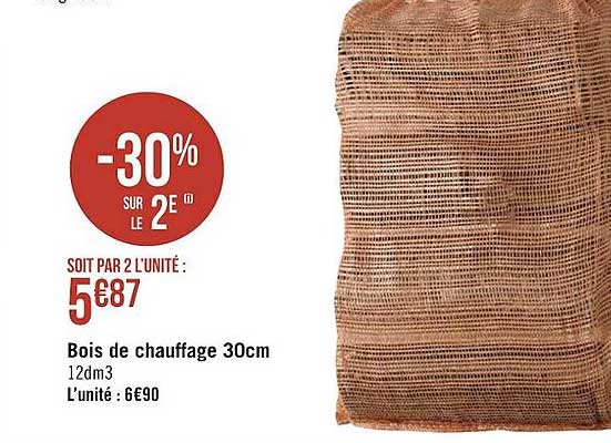 bois de chauffage 30cm