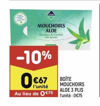 boîte mouchoirs aloé 3 plis