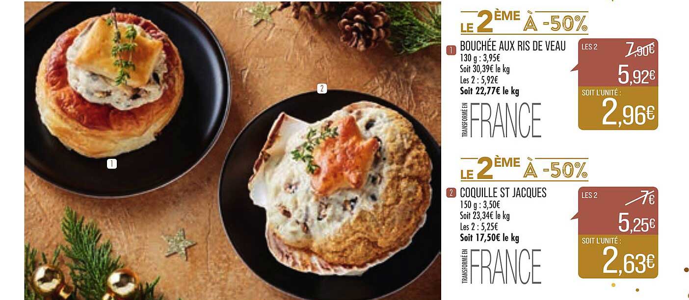 bouchée aux ris de veau, coquille st jacques