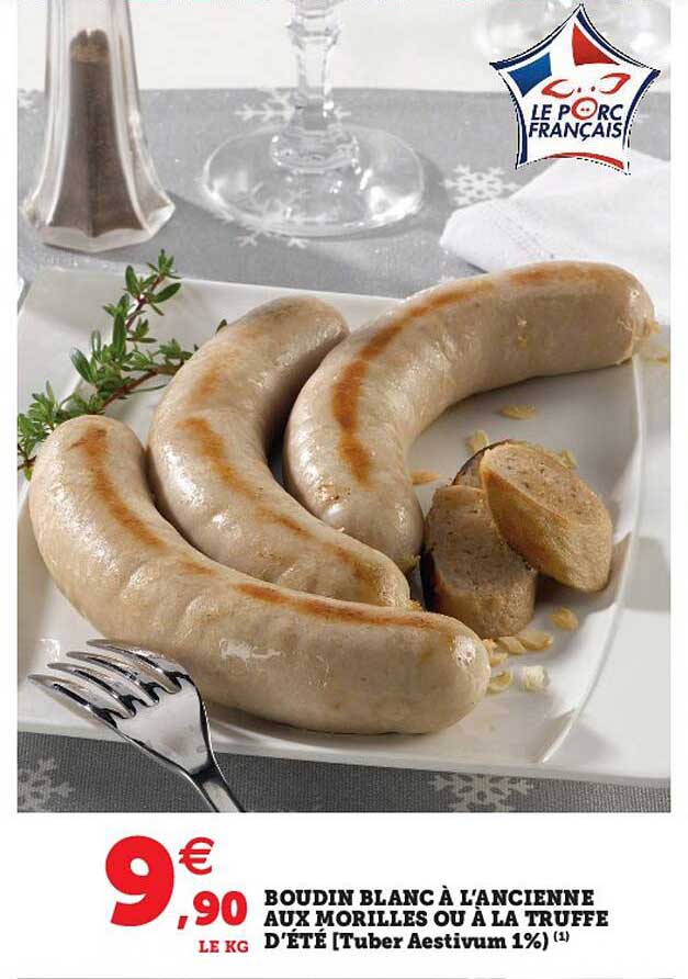 Boudin Blanc à L'ancienne Aux Morilles Ou à La Truffe D'été