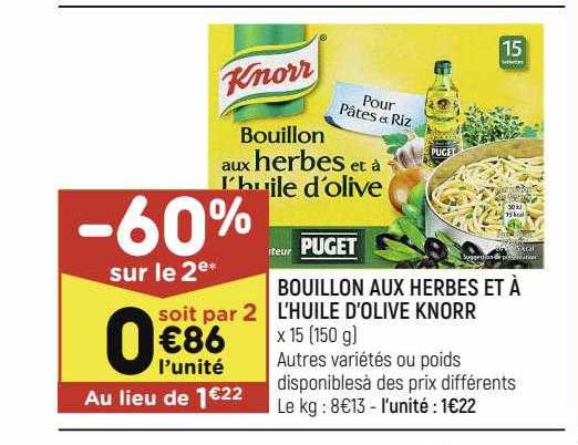 Bouillon Aux Herbes Et à L'huile D'olive Knorr