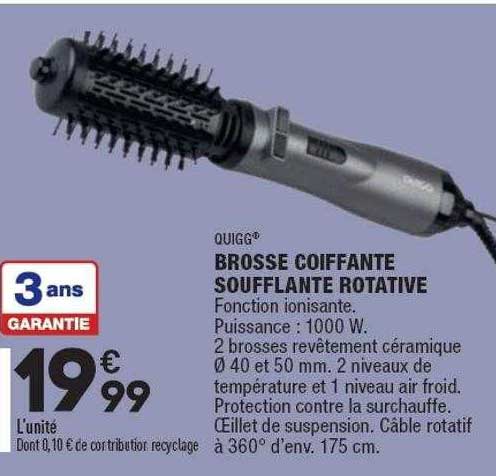 brosse coiffante soufflante rotative quigg