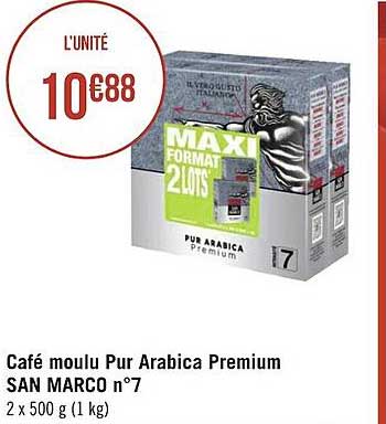 café moulu pur arabica premium san marco n°7