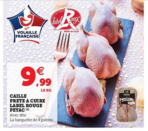 caille prête à cuire label rouge peyac