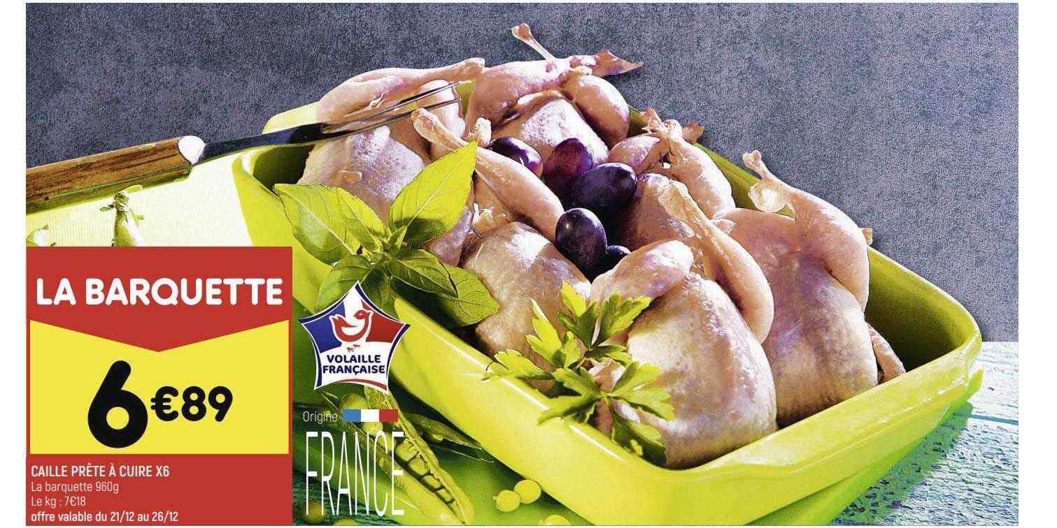 caille prête à cuire x6