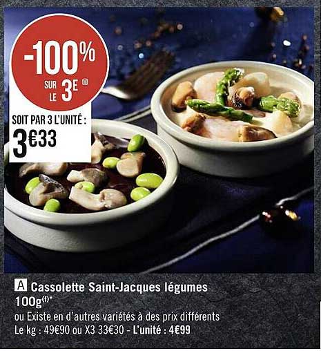 cassolette saint-jacques légumes 100g