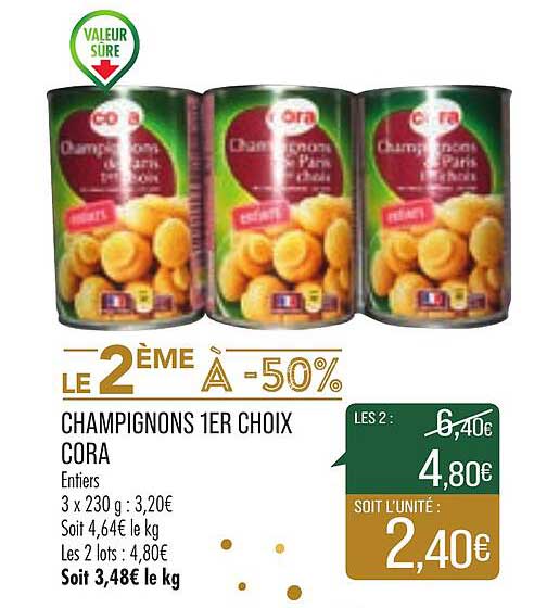 champignons 1er choix cora