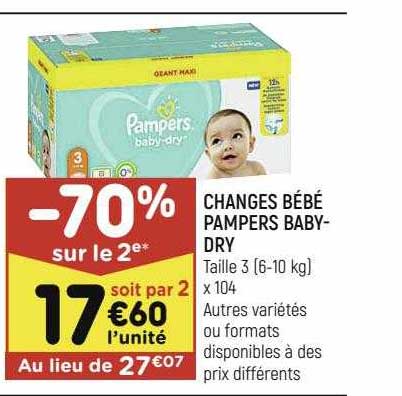 changes bébé pampers baby-dry