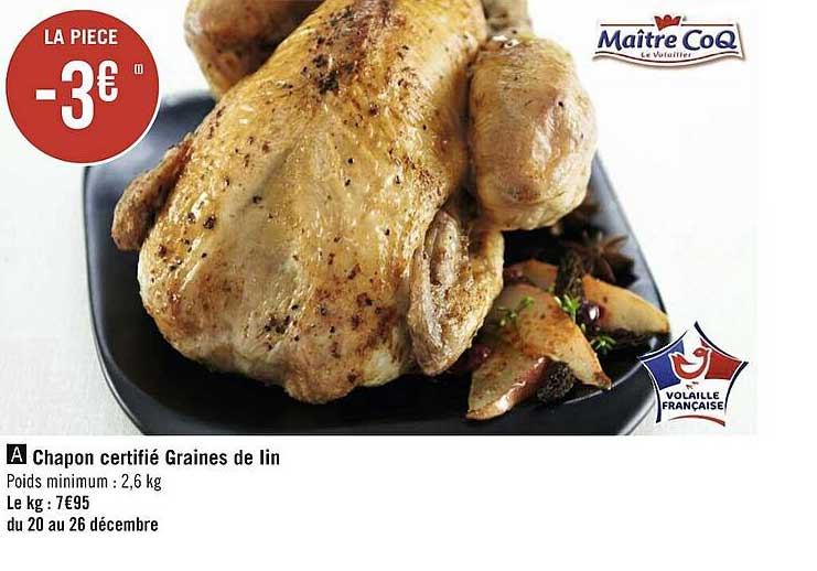 chapon certifié graines de lin