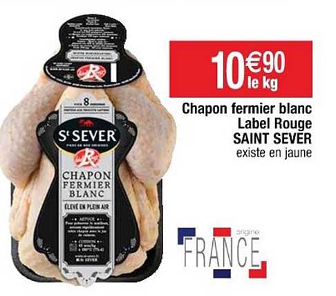 chapon fermier blanc label rouge saint sever