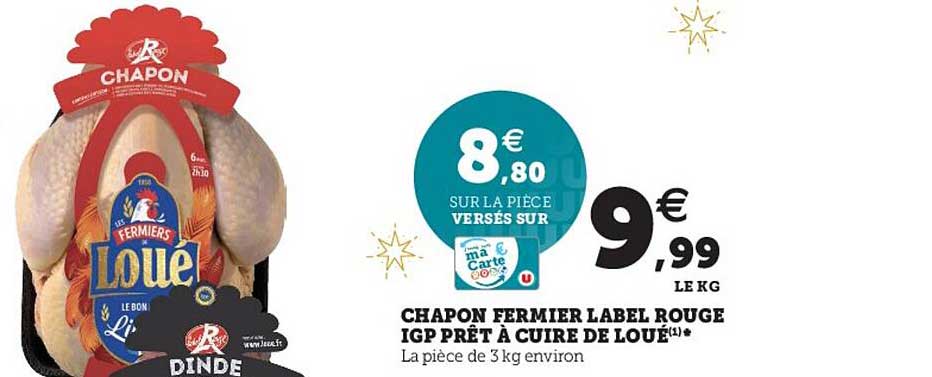 chapon fermier label rouge igp prêt à cuire de loué