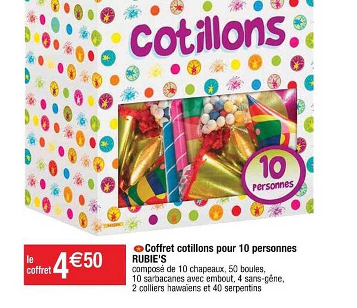 coffret cotillons pour 10 personnes rubie's