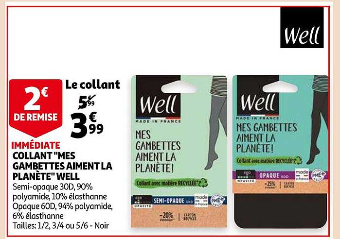 collant "mes gambettes aiment la planète" well