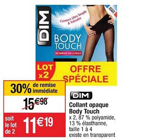 collant opaque body touch dim