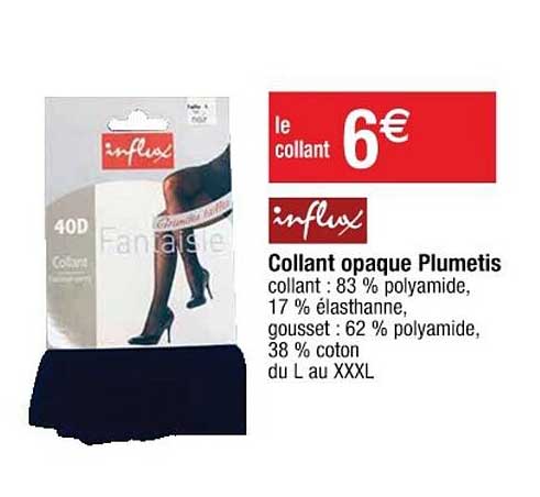 collant opaque plumetis influx