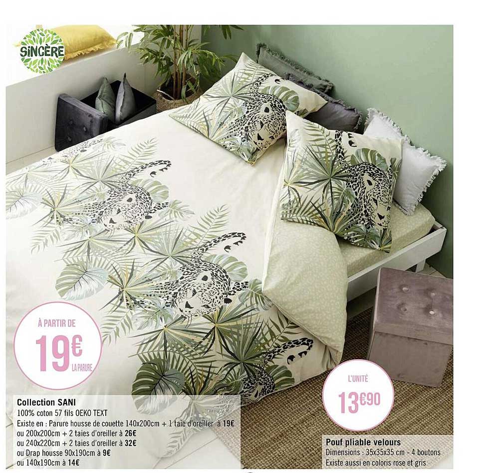 collection sani, pouf pliable velours