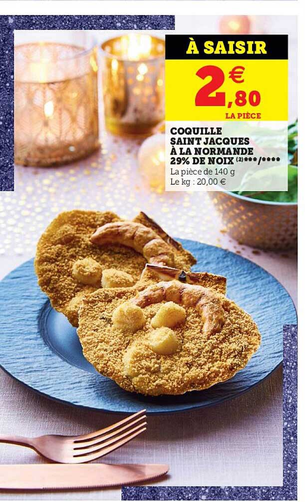 coquille saint jacques à la normande 29% de noix