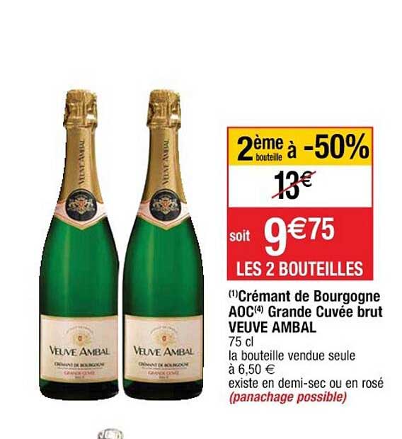 crémant de bourgogne aoc grnde cuvée brut veuve ambal