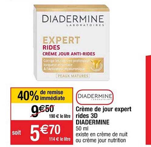 crème de jour expert rides 3d diadermine