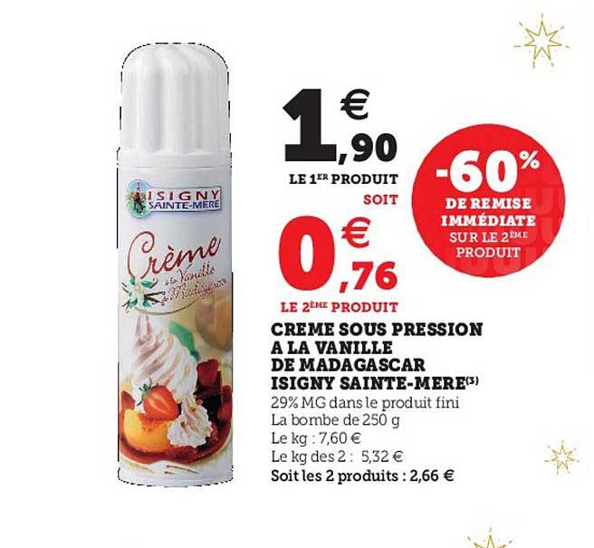 Crème Sous Pression à La Vanille De Madagascar Isigny Sainte-mère
