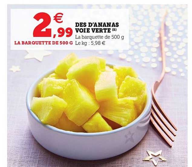 dés d'ananas voie verte