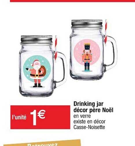 drinking jar décor père noël