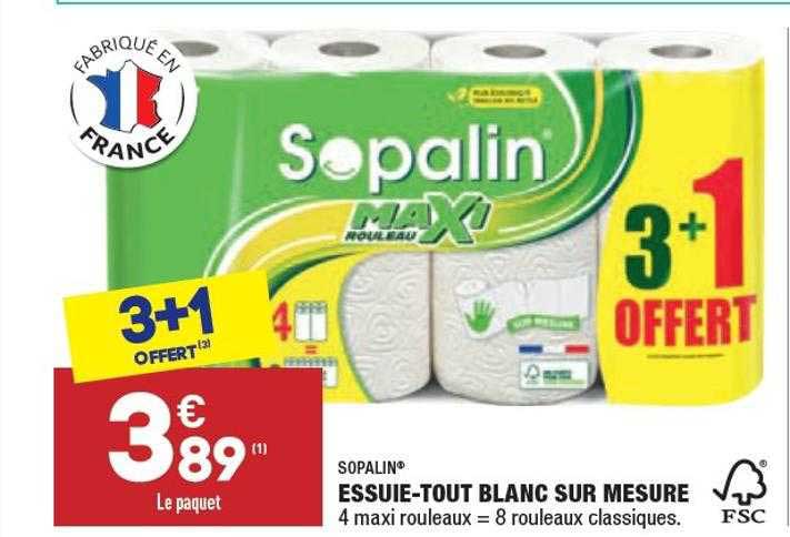 essuie-tout blanc sur mesure sopalin
