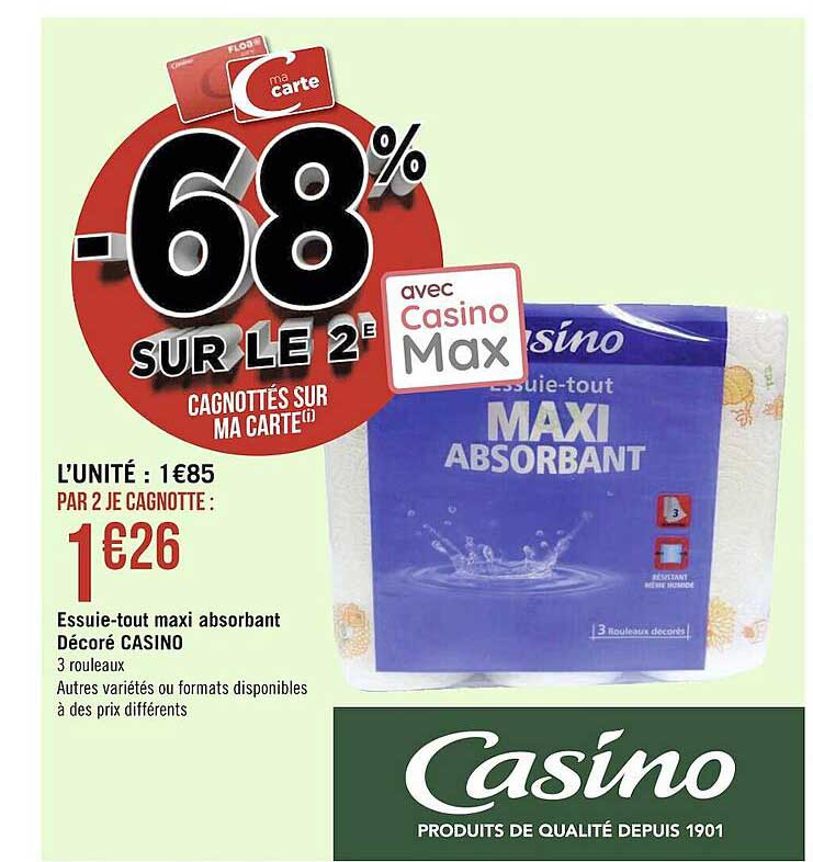 essuie-tout maxi absorbant décoré casino