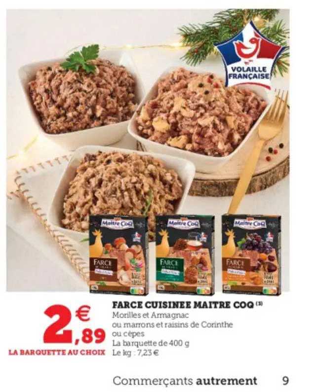 farce cuisinée maître coq