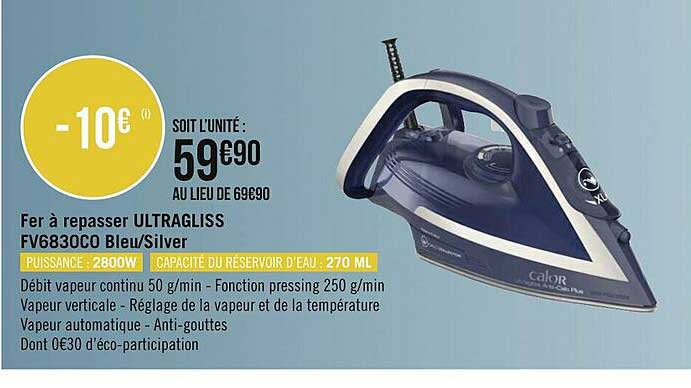 Fer à Repasser Ultragliss Fv6830co Bleu-silver Calor