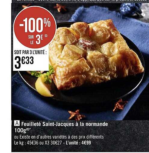 feuilleté saint-jacques à la normande 100g