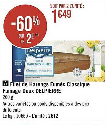 filet de harengs fumés classique fumage doux delpierre