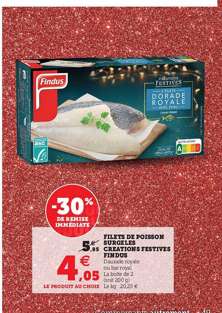 filets de poisson surgelés créations festives findus