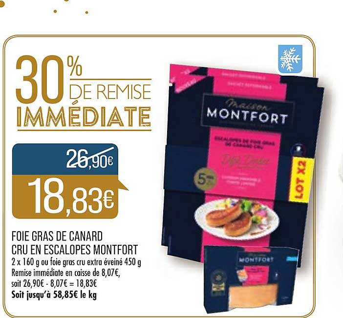 Foie Gras De Canard Cru En Escalopes Montfort