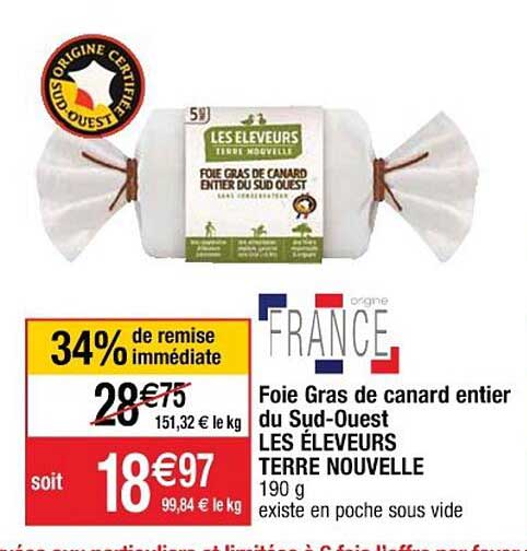 foie gras de canard entier du sud-ouest les éleveurs terre nouvelle
