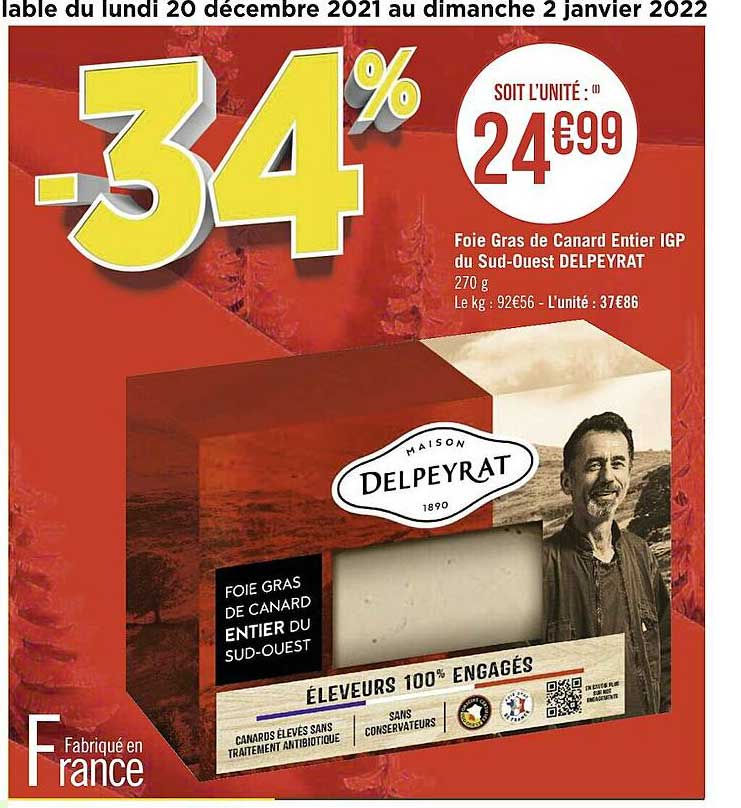 foie gras de canard entier igp du sud-ouest delpeyrat