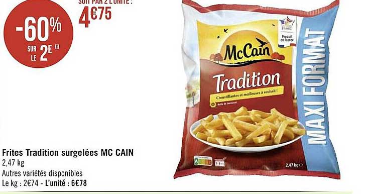 frites tradition surgelées mc cain
