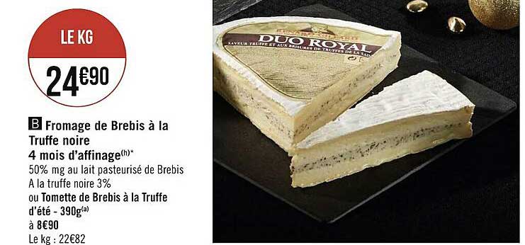 fromage de brebis à la truffe noire 4 mois d'affinage