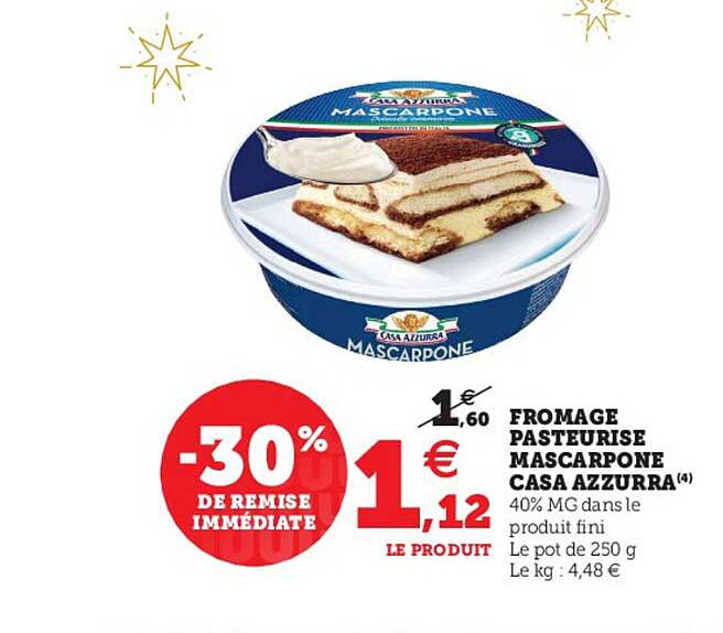 fromage pasteurisé mascarpone casa azzurra